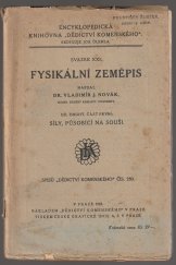 kniha Fysikální zeměpis. Díl druhý, část první, - Síly, působící na souši, Dědictví Komenského 1925