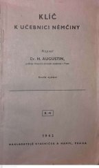 kniha Klíč k Učebnici němčiny, Kvasnička a Hampl 1942