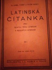 kniha Latinská čítanka pro VI. třídu gymnasií a reálných gymnasií. Díl I, - Text, I.L. Kober 1936