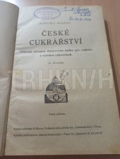 kniha České cukrářství 4.díl, B. Hlavsa 1942