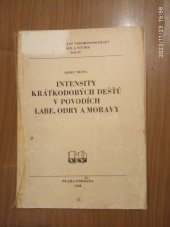 kniha Intensity přívalových dešťů, Výzkum. ústav vodohospodářský 1955