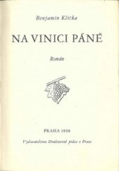 kniha Na vinici Páně román, Družstevní práce 1938