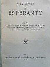 kniha El la historio de Esperanto, Th. Čejka 1906