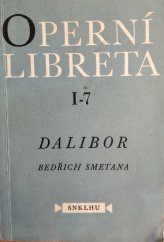 kniha Dalibor Tragická zpěvohra o třech dějstvích (7 obrazech), SNKLHU  1958