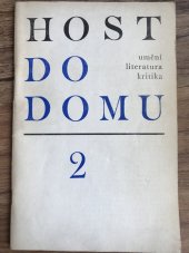 kniha Host do domu 2 kritika / literatura / umění, Československý spisovatel Praha 1970