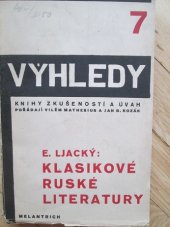 kniha Klasikové ruské literatury, Melantrich 1930