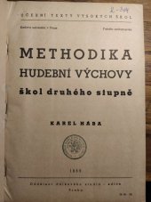 kniha Methodika hudební výchovy škol druhého stupně, SPN 1953