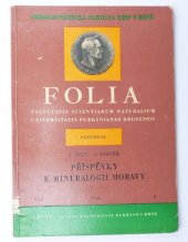 kniha Příspěvky k mineralogii Moravy, Univerzita Jana Evangelisty Purkyně 1967