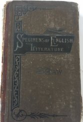 kniha Speciments of English Literature, Sheldon & Company 1886