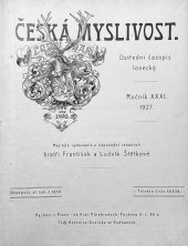 kniha Česká myslivost 1927 Ústřední časopis lovecký, František a Ludvík Štětkové 1927