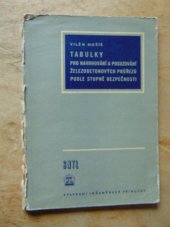 kniha Tabulky pro navrhování a posuzování železobetonových průřezů podle stupně bezpečnosti Určeno projektantům a konstruktérům, posluchačům odb. a vys. škol., SNTL 1959