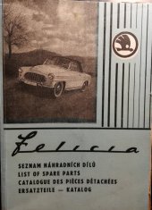 kniha Škoda Felicia Seznam náhradních dílů, Motokov 1959