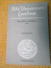 kniha Acta Universitatis Calolinae Philosophica et historica 2, Theatralia IX, Univerzita Karlova Praha 1994