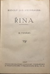 kniha Řina Román dívčího srdce, Českomoravské podniky tiskařské a vydavatelské 1927