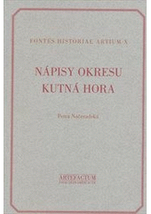 kniha Nápisy okresu Kutná Hora corpus inscriptionum Bohemiae II, Artefactum 2002