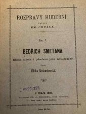 kniha Bedřich Smetana nástin života i působení jeho uměleckého, Fr. A. Urbánek 1885