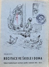 kniha Recitace ve škole i doma výbor hodnotných recitací podle ročních dob, Jar. Strojil 1944