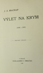 kniha Výlet na Krym 1898-1899, F. Šimáček 1908