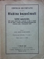 kniha Hlubina bezpečnosti, knihkupectví A. Auerveka 1927