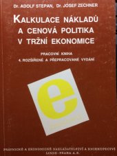 kniha Kalkulace nákladů a cenová politika v tržní ekonomice Pracovní kniha, Linde 1993