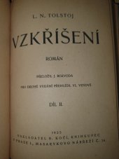 kniha Vzkříšení Díl II. [dokončení] a III. román., B. Kočí 1925