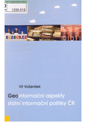 kniha Geoinformační aspekty státní informační politiky ČR, Univerzita Palackého v Olomouci 2009