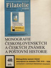 kniha Monografie československých a českých známek a poštovní historie Bibliografický seznam článků zabývajících se obdobím ČSR 1918 - 1939, Pofis 2014