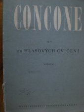 kniha Concone op. 9 50 hlasových cvičení střední hlas, Státní Hudební Vydavatelství 1965