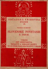 kniha Slovenské povstanie r. 1848-49 Peter Kompiš, Státní nakladatelství 1924