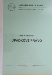 kniha Úpadkové právo studijní text pro distanční vzdělávání, Sting 2007