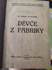 kniha Děvče z fabriky, Českoslovanské akciové tiskárny v Praze 1930