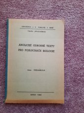 kniha Anglické odborné texty pro posluchače biologie, Univerzita Jana Evangelisty Purkyně, Přírodovědecká fakulta 1982