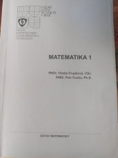 kniha Matematika 1, Vysoké učení technické, Fakulta elektrotechniky a komunikačních technologií, Ústav matematiky 2007