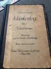 kniha Československé hláskosloví. Díl I, - Vokalismus, Klub moderních filologů 1931