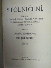 kniha Stolničení nauka o úpravě stolu i tabulí a o všem, co stolování se týká a dílem s ním souvisí, Hejda & Tuček 