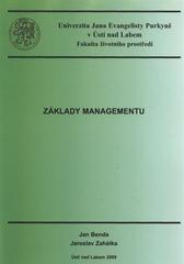 kniha Základy managementu, Univerzita Jana Evangelisty Purkyně, Fakulta životního prostředí 2009