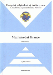 kniha Mezinárodní finance (monografie), Evropský polytechnický institut 2008