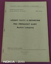 kniha Učební texty z geometrie pro přípravný kurz, Vysoká škola báňská 1976