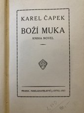 kniha Boží muka kniha novel, J. Otto 1917