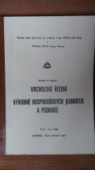 kniha Vrcholové řízení výrobně hospodářských jednotek a podniků Sborník ze školení, Krajský výbor komitétu pro vědecké řízení ČSVTS v Severomoravském kraji 1982