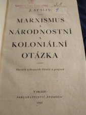 kniha Marxismus a národnostní a koloniální otázka sborník vybraných článků a projevů, Svoboda 1945