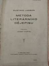 kniha Metoda literárního dějepisu, Jednota českých filologů 1931