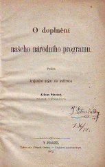 kniha O doplnění našeho národního programu, A. Šťastný 1872