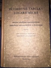 kniha Pětimístné tabulky logaritmické, Přírodovědecké vydavatelství 1952