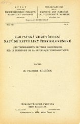 kniha Karpatské zemětřesení na půdě republiky československé, Masarykova univerzita, Přírodovědecká fakulta 1921