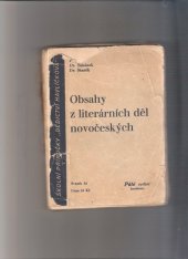 kniha Obsahy z literárních děl novočeských pro potřebu středních škol i veřejných knihoven, Dědictví Havlíčkovo 1930