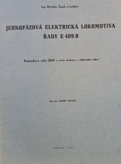 kniha Jednofázová elektrická lokomotiva řady E 489.0, Nadas 1964