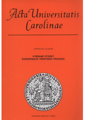 kniha Vybrané otázky europeizace trestního procesu, Karolinum  2008