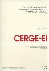 kniha Consumer reactions to unobserved changes in price schedules, CERGE-EI 2011