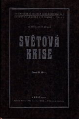 kniha Světová krise, s.n. 1931